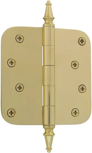 Miniatura 30 de Grandeur Hardware 824304 Bisagra residencial con punta de bellota de 3.5 pulgadas con esquinas de radio de 5/8 pulgadas en peltre antiguo