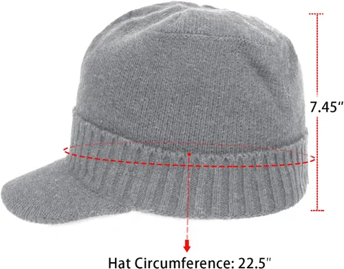 Miniatura 13 de Dahlia Gorro para hombre con visera - lana, sombrero de invierno con borde, forro polar