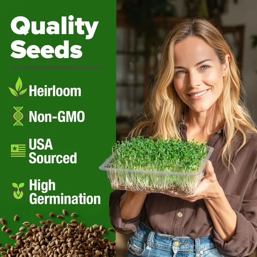 Miniatura 3 de HOME GROWN Mezcla de semillas germinantes de primera calidad, microgreens 118,200 semillas para cultivo en interiores, brócoli, alfalfa, rábano