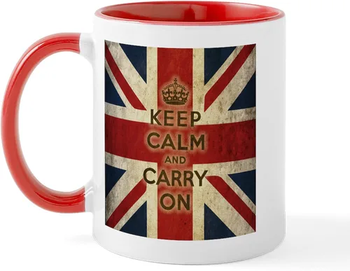 Miniatura 29 de CafePress Born American, British By Hea Taza de café de cerámica de 11 oz (11.0 fl oz)