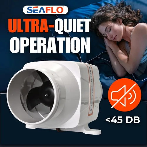 Miniatura 4 de SEAFLO in-Line Marine Bilge Air Blowers- 12V, 3 or 4", 130-270 CFM Ultra-Quiet Operation 4 or 3 Inch for Yacht/Sailboat/Boat- ISO 8846, CE & RoHs