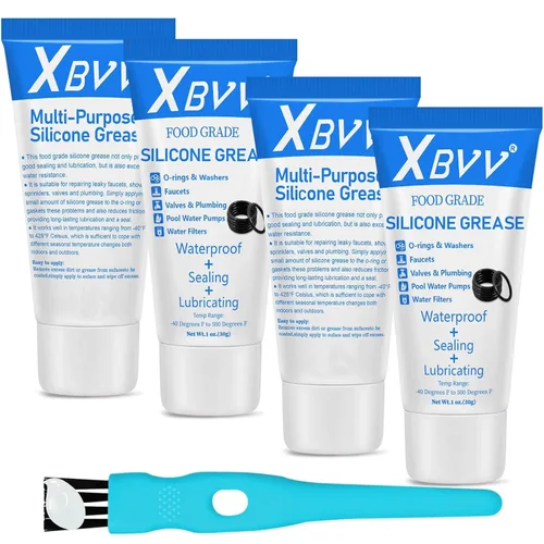 Miniatura 8 de XBVV Grasa lubricante de silicona de grado alimenticio para juntas tóricas de grifo impermeable y filtro de piscina, paquete de 3 tubos de 1 onza