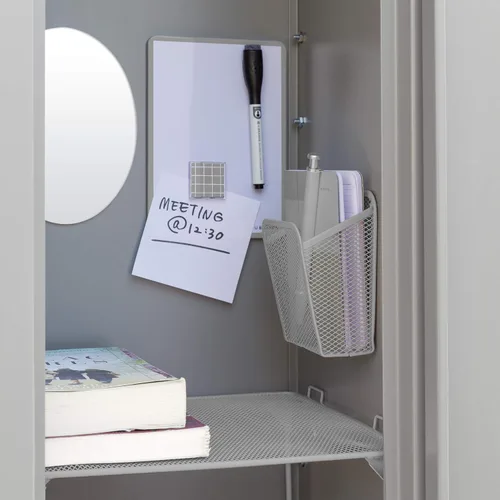 Miniatura 3 de U Brands Locker Organizador y kit de decoración, elementos escenciales para volver al colegio, gris, 11 piezas, incluye estante, pizarra y otros