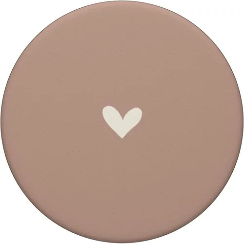 Miniatura 3 de Beige Sand Tan - Elegante Corazón Dibujado a Mano Simple Lindo PopSockets Estándar PopGrip