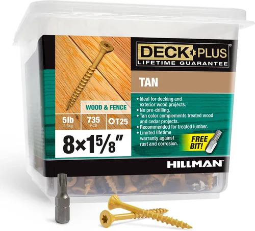 Miniatura 56 de Deck Plus Tornillos para valla y madera exterior con revestimiento epoxi de 3 pulgadas #10 x 3 Torx/Star Drive Incluido, rosca gruesa, tornillo