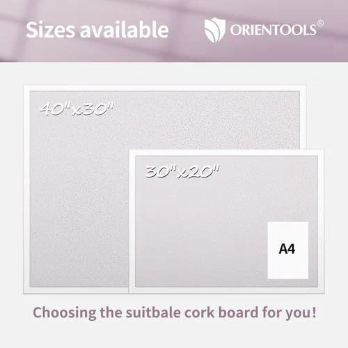 Miniatura 5 de ORIENTOOLS Tablero de visión de 30 x 40 pulgadas, tablero de anuncios de corcho blanco, tablero de corcho decorativo con marco blanco, tablero