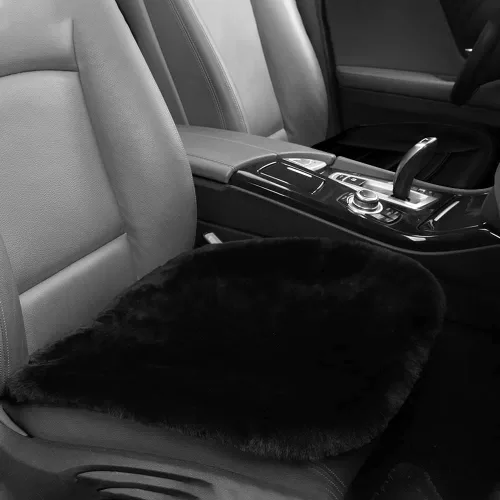 IRIWOOL Almohadilla de asiento de piel de oveja auténtica, funda de asiento de lana suave australiana, transpirable y absorbente del sudor, cómoda,