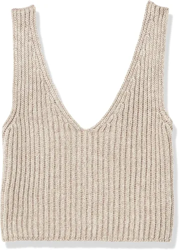 Miniatura 7 de The Drop Sylvie - Suéter corto con cuello en V y textura acanalada para mujer
