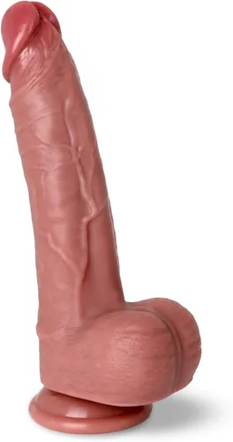 Consolador realista de 9 pulgadas – Venas y textura de piel realistas, silicona gruesa con fuerte ventosa de succión, juguete adulto para placer de