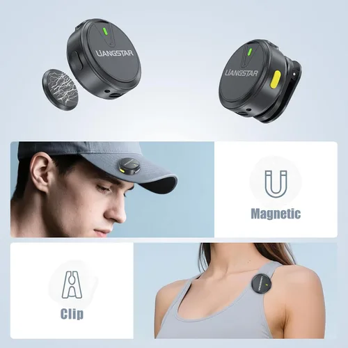 Miniatura 3 de LIANGSTAR Micrófono Lavalier inalámbrico para iPhone/Android, mini micrófono con estuche de carga con cancelación de ruido, duración de la batería