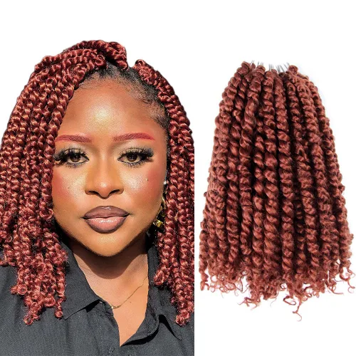 Miniatura 11 de BOHOBABE Cabello de Ganchillo Pre-retorcido Passion Twist de 14 Pulgadas Cabello Corto Ombré Gris Pre-enrollado de Ganchillo Passion Twist para Gris