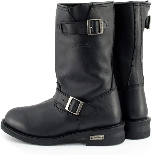 Miniatura 9 de Xelement 1440 - Botas de cuero para motocicleta de ingeniero negro (ancho y regular ancho)