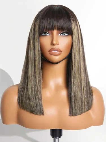 Miniatura 15 de Luvme Hair - Peluca Bob de encaje frontal con bordes rizados 4C, 10 pulgadas, cabello humano lacio tipo afro, sin pegamento, con separación profunda