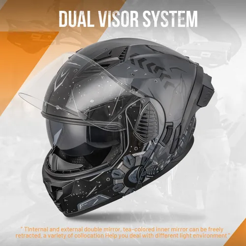 Miniatura 5 de OUMURS Cascos modulares de motocicleta de cara completa abatible, casco de motocicleta para bicicleta de calle, unisex, modelo 167 para adultos