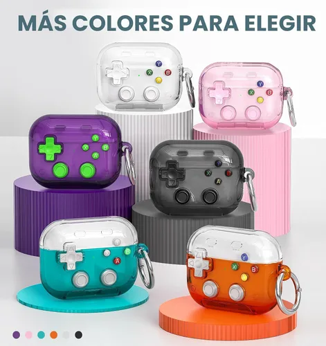 Miniatura 9 de Funda para AirPods Pro 3, con botón presionable, bloqueo de seguridad y soporte para teléfono, funda de regalo divertida para mujeres y hombres