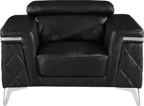 Miniatura 34 de Blackjack Furniture Amalfi - Juego de sofá de cuero italiano de grano superior para sala de estar con elegante diseño italiano, reposacabezas