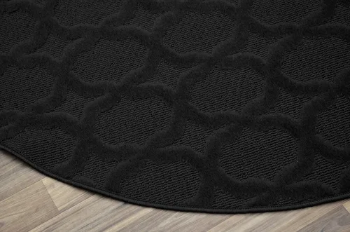 Miniatura 86 de Garland Rug Sparta - Alfombra antideslizante de polipropileno de 2 pies x 12 pies, color negro, ideal para salas de estar y pasillos, elegante