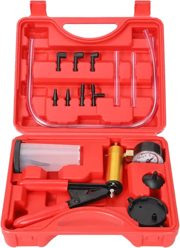 Miniatura 8 de Yonligonju Kit de purga de frenos con bomba de vacío manual con adaptadores de manómetro, juego de purga de líquido de frenos automotriz para Negro