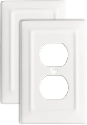 Monarch Abode Placa de Pared Dúplex de 1 Gang, Cubiertas Decorativas de Salida de Metal Arquitectónico, Placas de Cubierta de Salida Eléctrica,