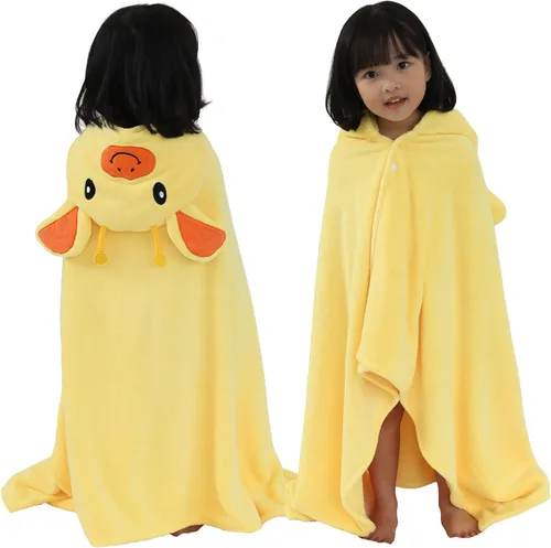 Toalla de baño para niños con capucha, toallas de playa de gran tamaño, bata de baño para piscina, playa, baño (27 x 55 pulgadas para 1-5 años,