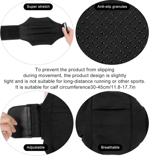 Miniatura 3 de Soporte para teléfono de pierna, correas para las piernas para teléfono celular, cartera para muslo, cartera para pantorrilla, bolsa de brazo Negro