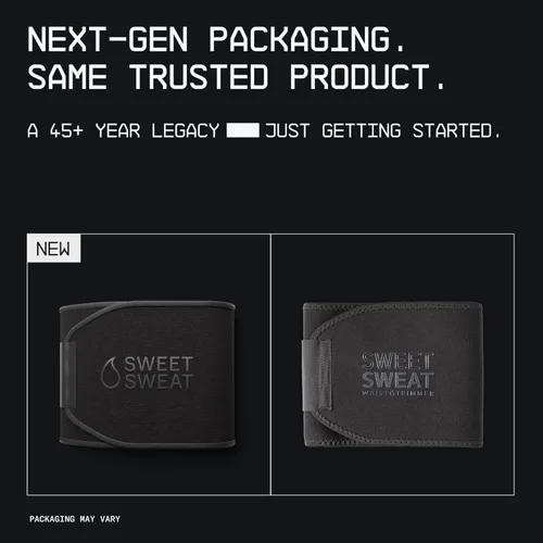 Miniatura 2 de Sports Research Sweet Sweat - Faja reductora de cintura de la serie Core; banda de fitness de sudoración premium para mujeres y hombres Negro mate
