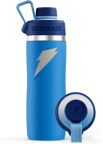 Miniatura 9 de Gatorade 'Overtime' - Botella de agua de acero inoxidable de 22 onzas, tapa con popote, color azul Azul claro