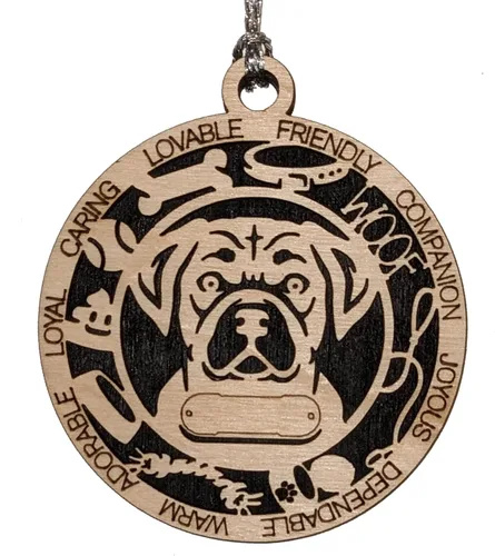 Miniatura 63 de Adorno de Navidad personalizado de madera para perro de 3 pulgadas, nombre y texto personalizables, hecho a mano en Estados Unidos, diseño de corte