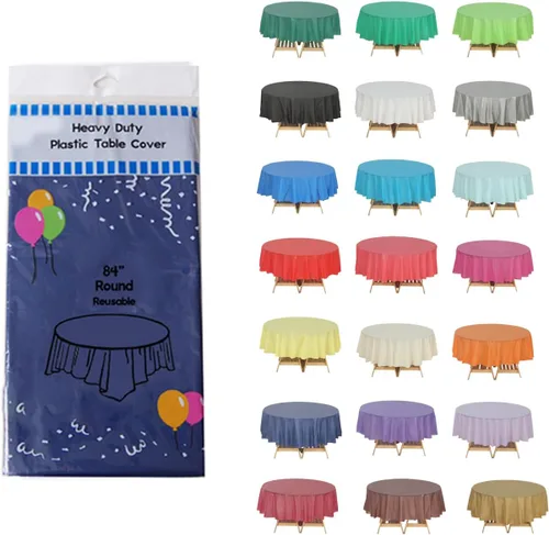 Miniatura 22 de Paquete de 12 manteles de plástico resistentes, reutilizables., Azul Royal Azul real