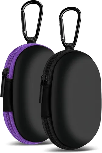 Miniatura 19 de Estuche cuadrado para auriculares, bolsa de almacenamiento portátil de EVA, organizador de accesorios para teléfono celular con mosquetón