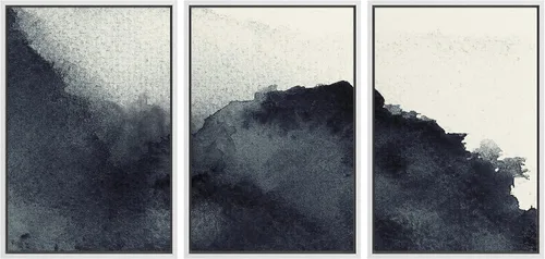 Miniatura 56 de NWT Lienzo enmarcado para pared, juego de arte en acuarela pastel, bosque de montaña oscura, naturaleza silvestre, ilustraciones de arte moderno