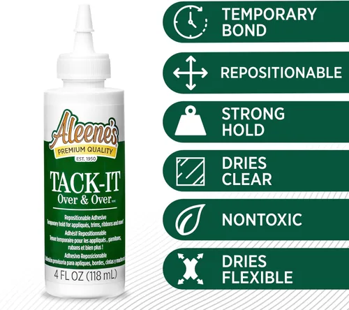 Miniatura 3 de Aleene's Tack-It Over & Over - Pegamento líquido reposicionable y extraíble, 4 fl oz, Transparente