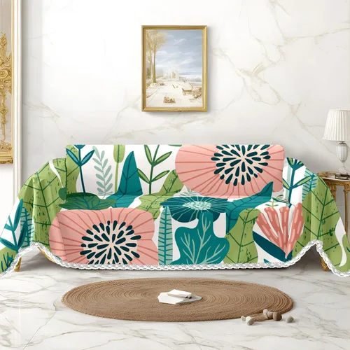 Miniatura 10 de Funda de sofá con estampado floral, fundas de sofá para sillón, funda resistente a las manchas, protector universal de muebles