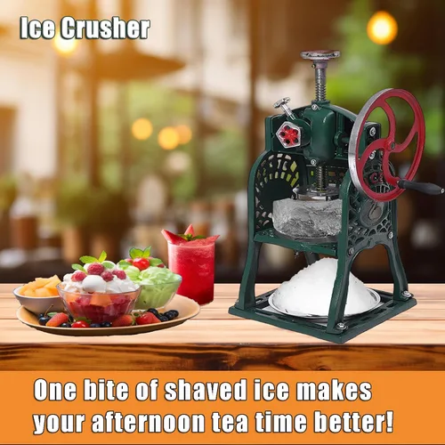 Miniatura 5 de Manual de máquina de hielo y cono de nieve afeitado, máquina trituradora de hielo para uso doméstico y comercial, accesorio de afeitado de bloques