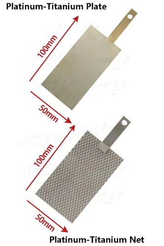 Miniatura 6 de Electrodo compuesto de titanio para investigación y desarrollo, 50X100mm cuadrado rutenio iridio-titanio/iridio-tantalio/Ti-Platino/Cátodo Electrodo