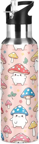 Miniatura 8 de Cute Cartoon Mushrooms Insulated Water Bottle 32 Oz Leakproof Water Bottles, BPA-Free Sports Water Bottle