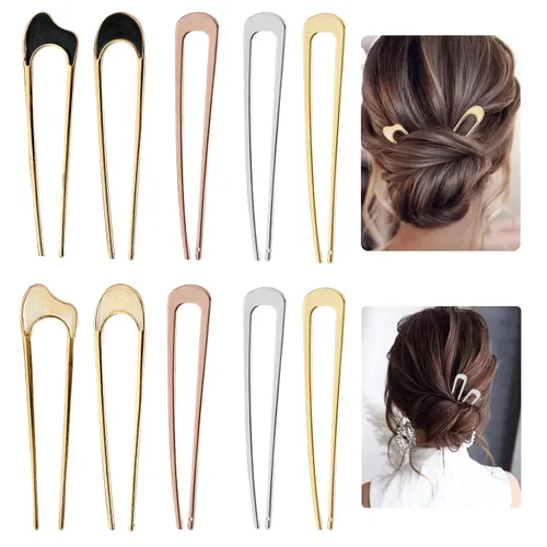 10 horquillas de metal en forma de U, horquillas francesas para el cabello, horquillas para el cabello, horquillas vintage para novias, mujeres,