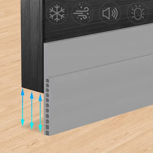 Miniatura 10 de Tope de puerta para grandes huecos, 3 pulgadas de ancho x 39 pulgadas de largo, sello ajustable ampliado debajo de la puerta para puertas exteriores