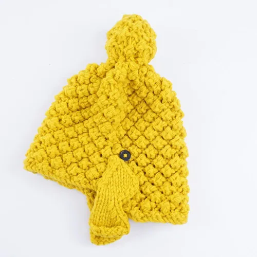 Miniatura 3 de Gorro de punto hecho a mano con cabeza de Buda para mujer, para invierno, patinaje, camping, senderismo, gorro cálido Amarillo
