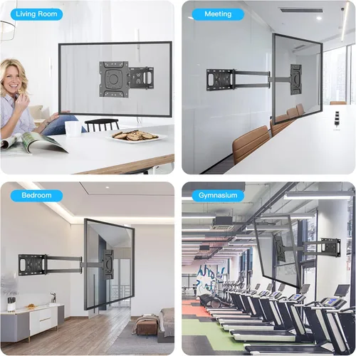 Miniatura 5 de FORGING MOUNT Soporte de pared para TV de esquina con brazo largo de 25.6 pulgadas, soporte de pared para TV de movimiento completo con giro e