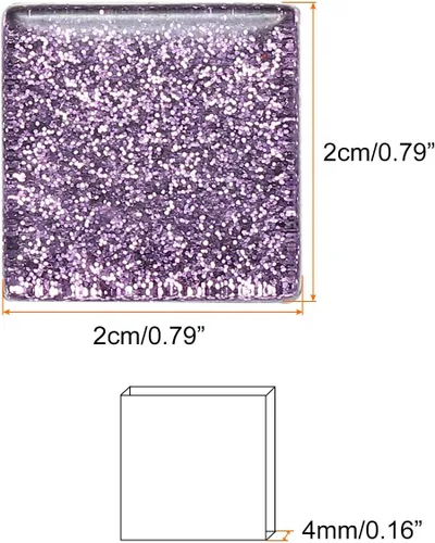 Miniatura 2 de MECCANIXITY Azulejos de mosaico, azulejos de vidrio, piezas de vidrio de mosaico de cristal brillante, cuadrados a granel, 0.8 x 0.8 in
