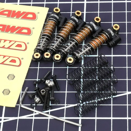 Miniatura 3 de RCAWD Actualizaciones para FMS FCX24 1/24 y 1/18 Crawlers Partes de Amortiguador de Choque, Amortiguadores de Choque Delanteros Traseros RC de Negro