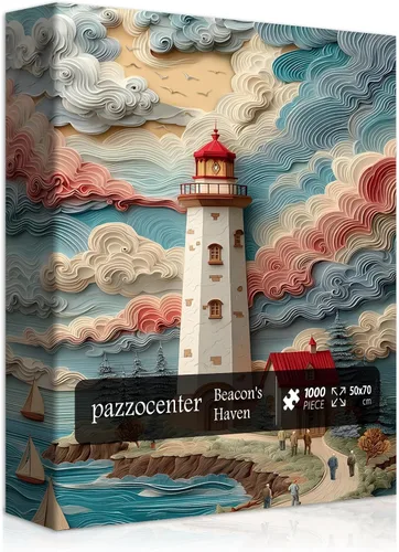 Rompecabezas de faro para adultos de 1000 piezas, rompecabezas de playa con escena de la naturaleza, hermoso rompecabezas de paisaje oceánico,