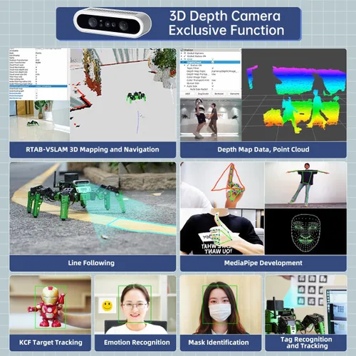 Miniatura 3 de Hiwonder JetHexa - Kit de robot hexápodo para cámara de profundidad Jetson Nano 3D, G4 Lidar y Lidar Mapping Navigation ROS AI Robot Kit