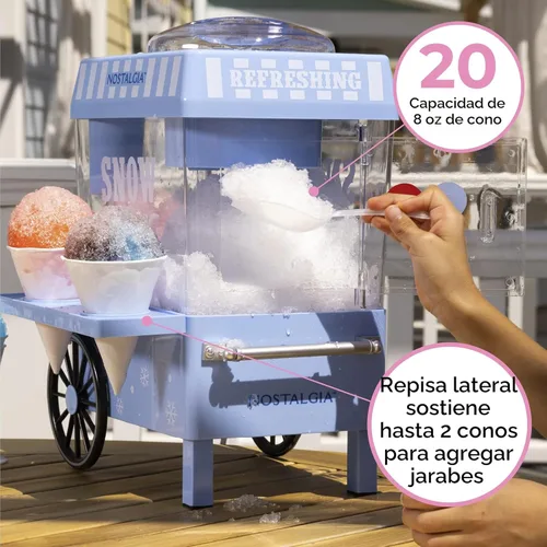 Miniatura 2 de Nostalgia Máquina de Raspados de Hielo Raspado - Máquina de Granizados Retro de Mesa Hace 20 Golosinas Heladas - Incluye 2 Vasos de Plástico