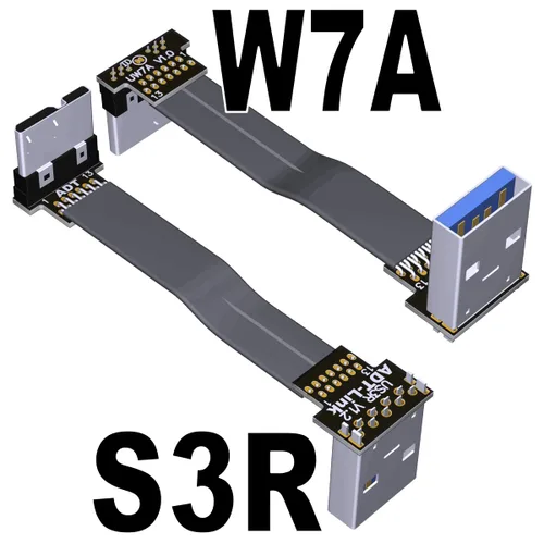 Miniatura 15 de ADT-Link USB 3.0 Tipo A macho a Micro-B Macho Cinta plana EMI Blindaje Cable plano FPC USB 3.0 Micro B Conector de ángulo de 90 grados hacia arriba