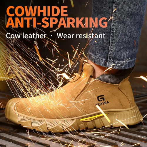 Miniatura 3 de Welding Boots for Men Slip On Work Boots for Men Fireproof Steel Toe Boots Men's Steel Toe Shoes Indestructible Safety Toe Shoes Construction Boots