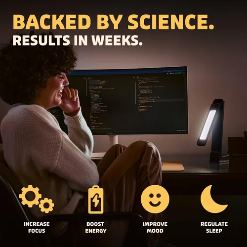 Miniatura 5 de Circadian Optics Lumos 2.0 Lámpara de escritorio con terapia de luz brillante Como se ve en Shark Tank Brillo ultra potente de 10,000 LUX El
