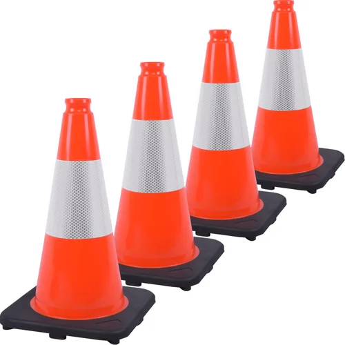 Miniatura 38 de Conos de Tráfico de PVC Naranja/Verde Fluorescente, Cono de Estacionamiento con Base Negra Pesada Estructuralmente Estable Resistente a