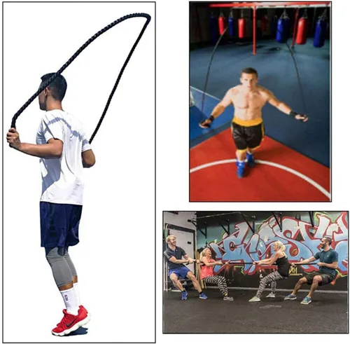 Miniatura 6 de TONYKO Cuerda de saltar pesada para hombres y mujeres, entrenamiento de cuerpo total, entrenamiento de potencia, mejora el fortalecimiento muscular